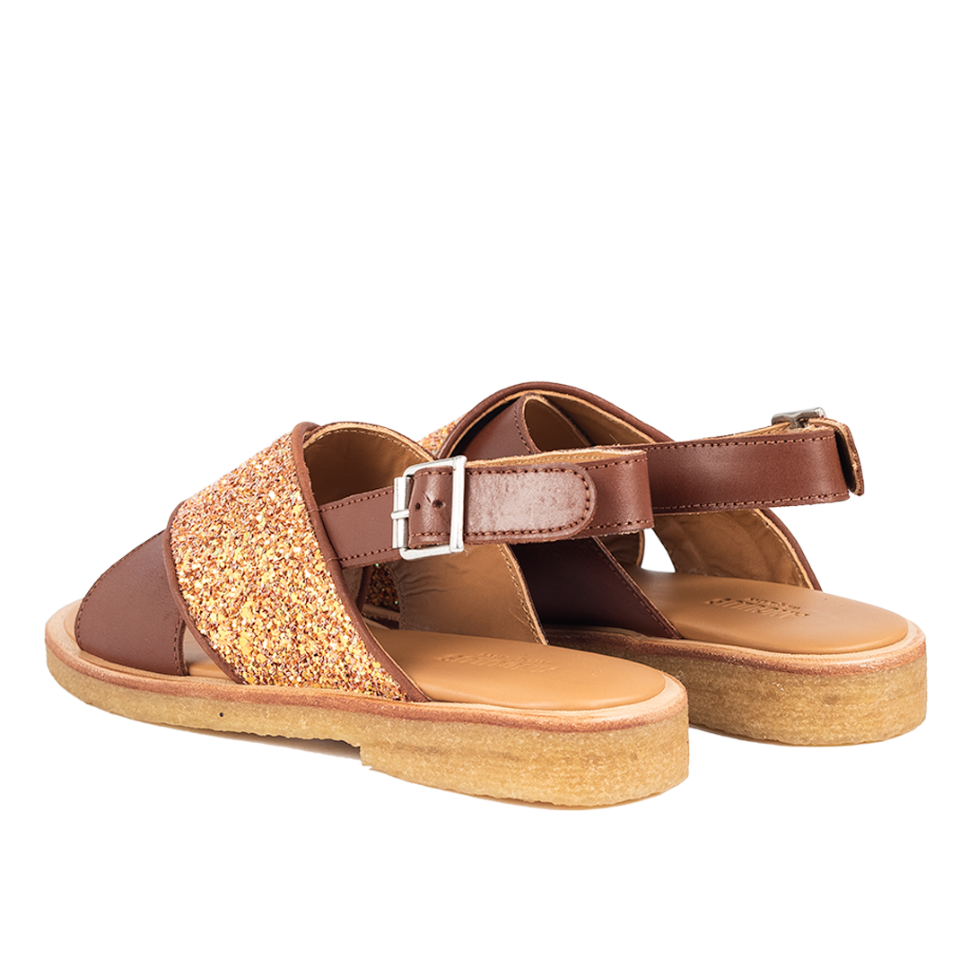 Criss-cross sandal with sparkling glitter detail