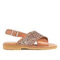 Cross-strap sandal with sparkling glitter detail