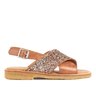 Angulus Cross sandal with sparkling glitter detail