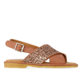 Cross-strap sandal with sparkling glitter detail