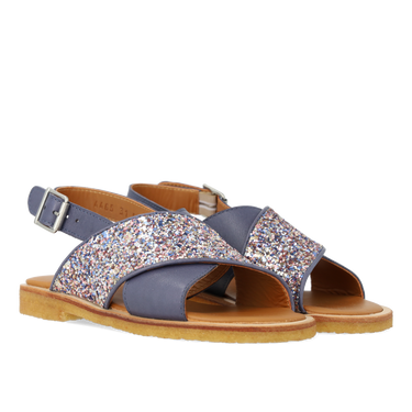 Cross sandal with sparkling glitter detail
