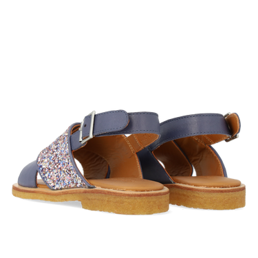 Cross sandal with sparkling glitter detail