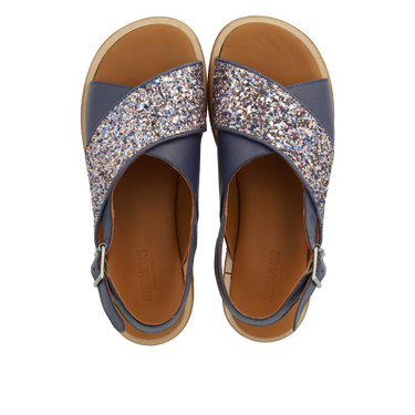 Cross sandal with sparkling glitter detail