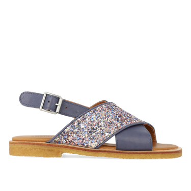 Cross sandal with sparkling glitter detail