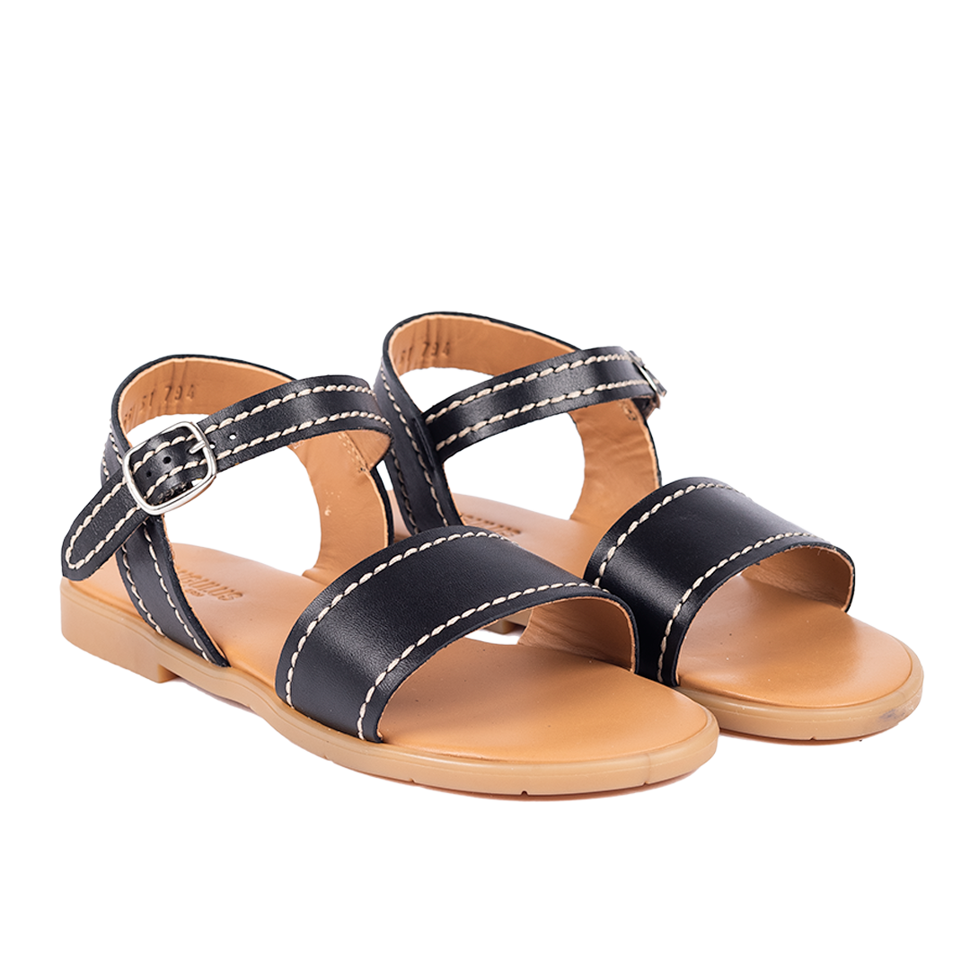 Sandal with decorative contrast stitching