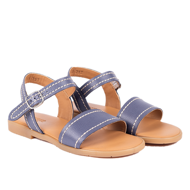 Sandal with decorative contrast stitching