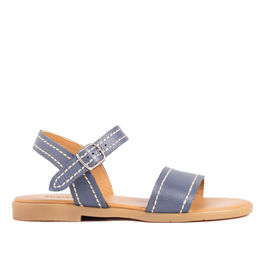Sandal with decorative contrast stitching