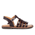 Sandal with open toe and buckle closure