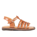 Sandal with open toe and buckle closure