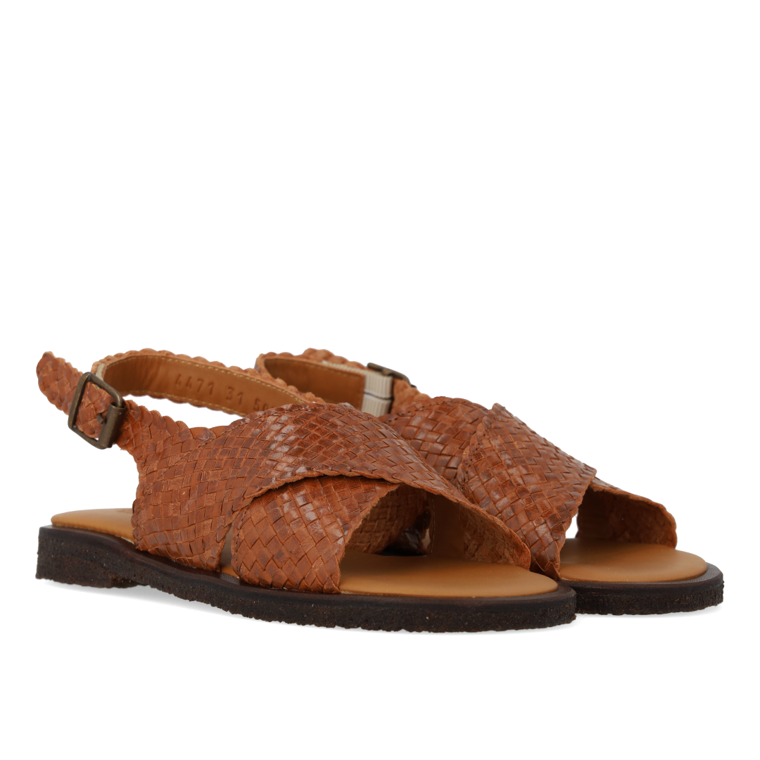 Handwoven cross-strap sandal