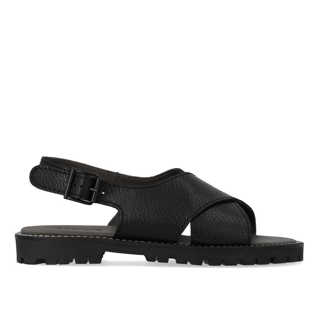 Leather cross-strap sandal