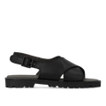 Leather cross-strap sandal