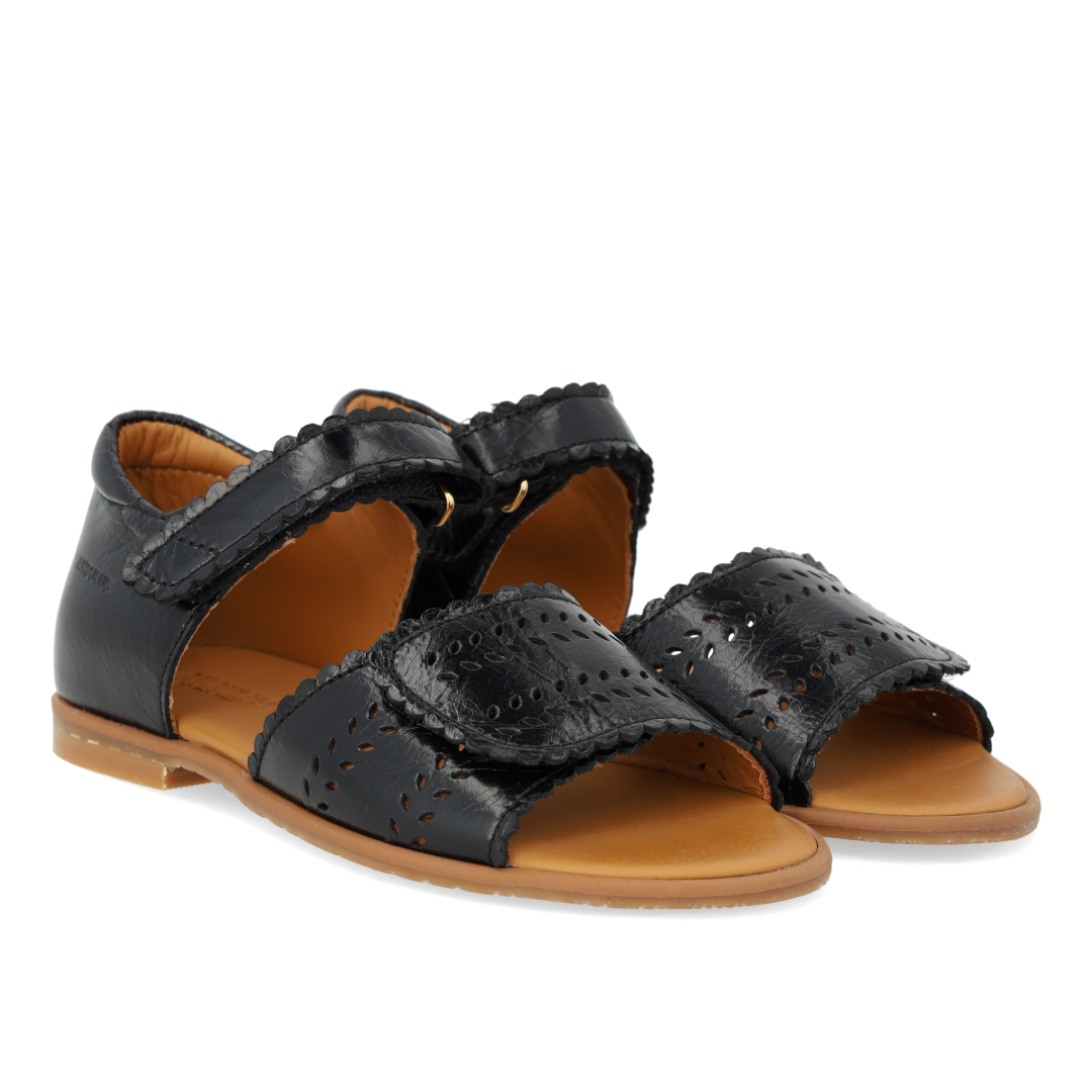 Perforated sandal with double velcro