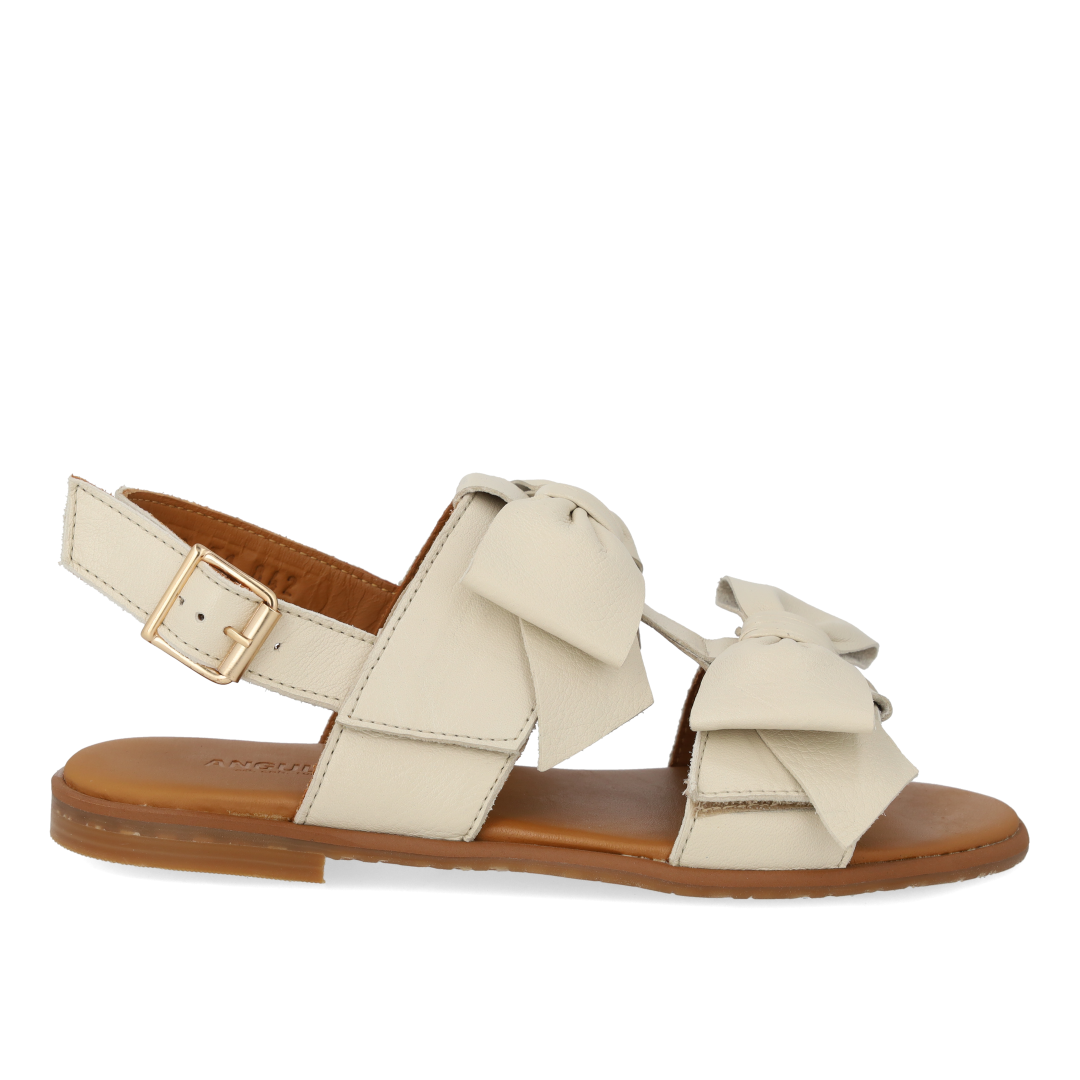 Sandal with bow, velcro and buckle