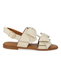 Sandal with bow, velcro and buckle