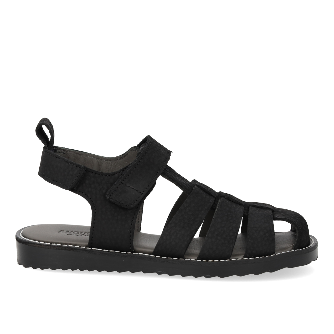 Sandal with closed toe and double velcro