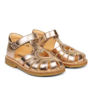 Sandal with heart detail and velcro closure