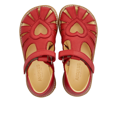 Sandal with heart detail and velcro closure
