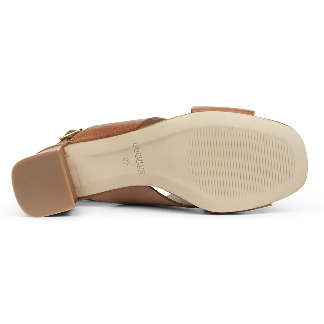 Sandal with block heel