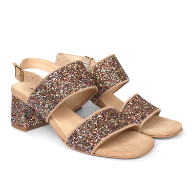 Strap sandal in sparkling glitter