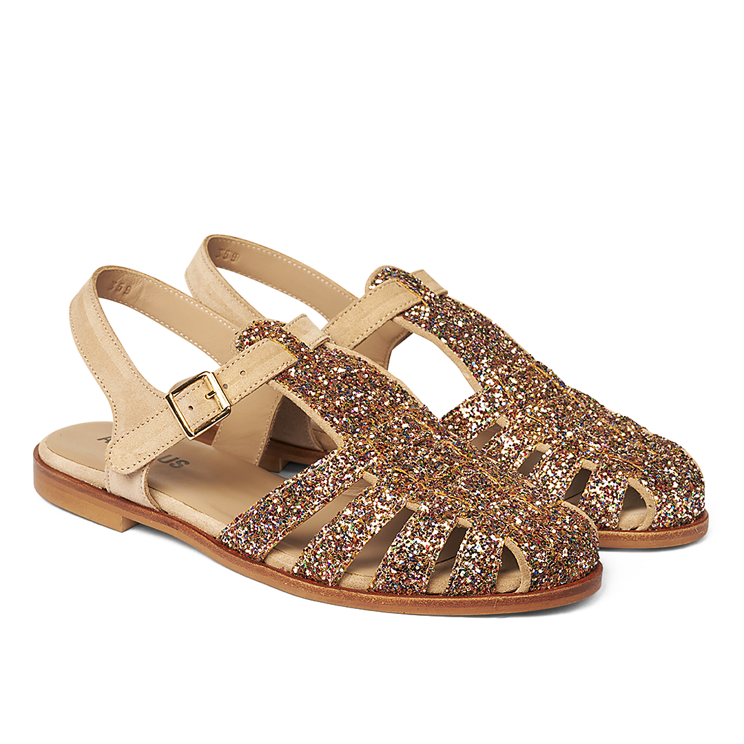 Classic Fisherman’s sandal with sparkling glitter