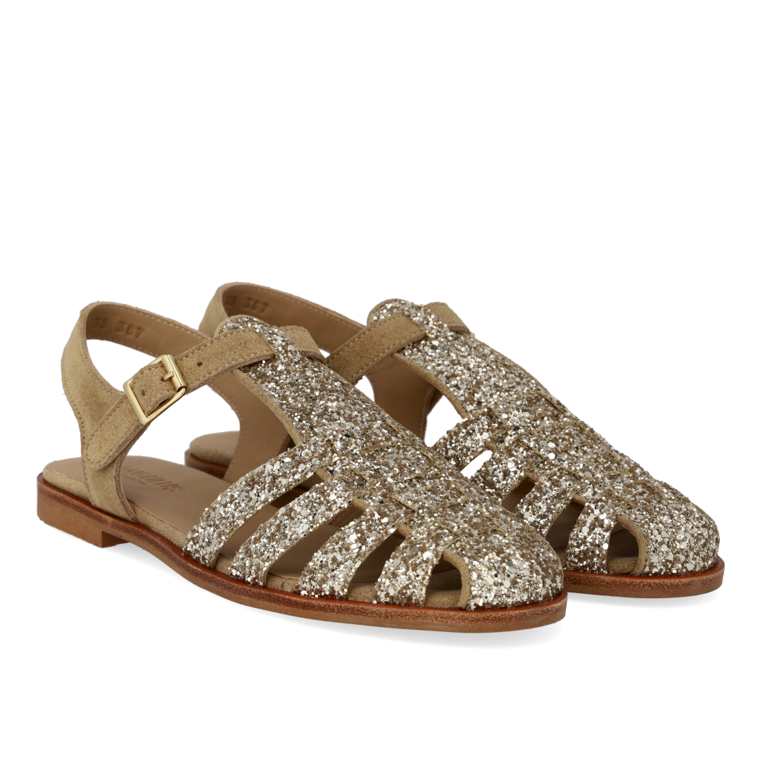 Classic Fisherman’s sandal with sparkling glitter
