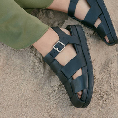Footbed sandal with buckle