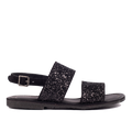 Sandal with sparkling black glitter