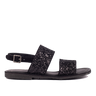 Angulus sandal with sparkling black glitter