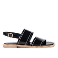 Leather sandal with wavy edges