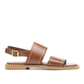 Leather sandal with wavy edges