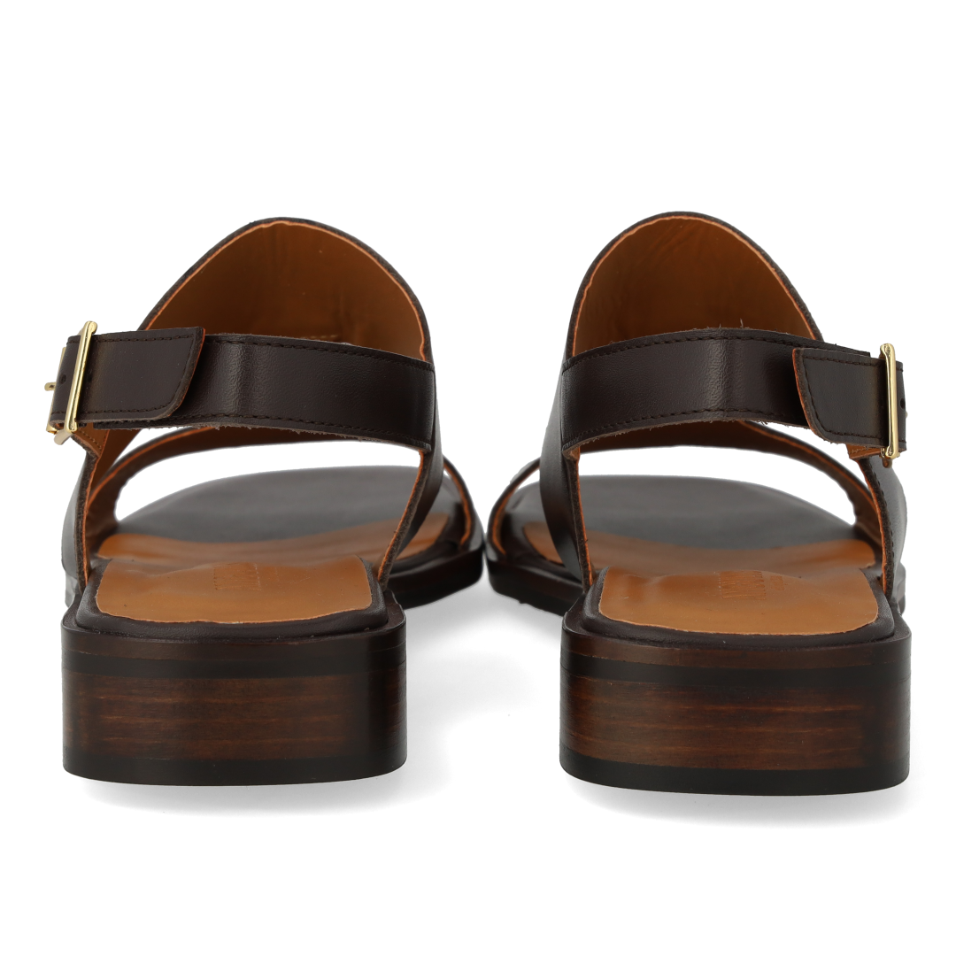 Sandal with decorative stitching detail