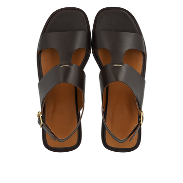 Sandal with decorative stitching detail