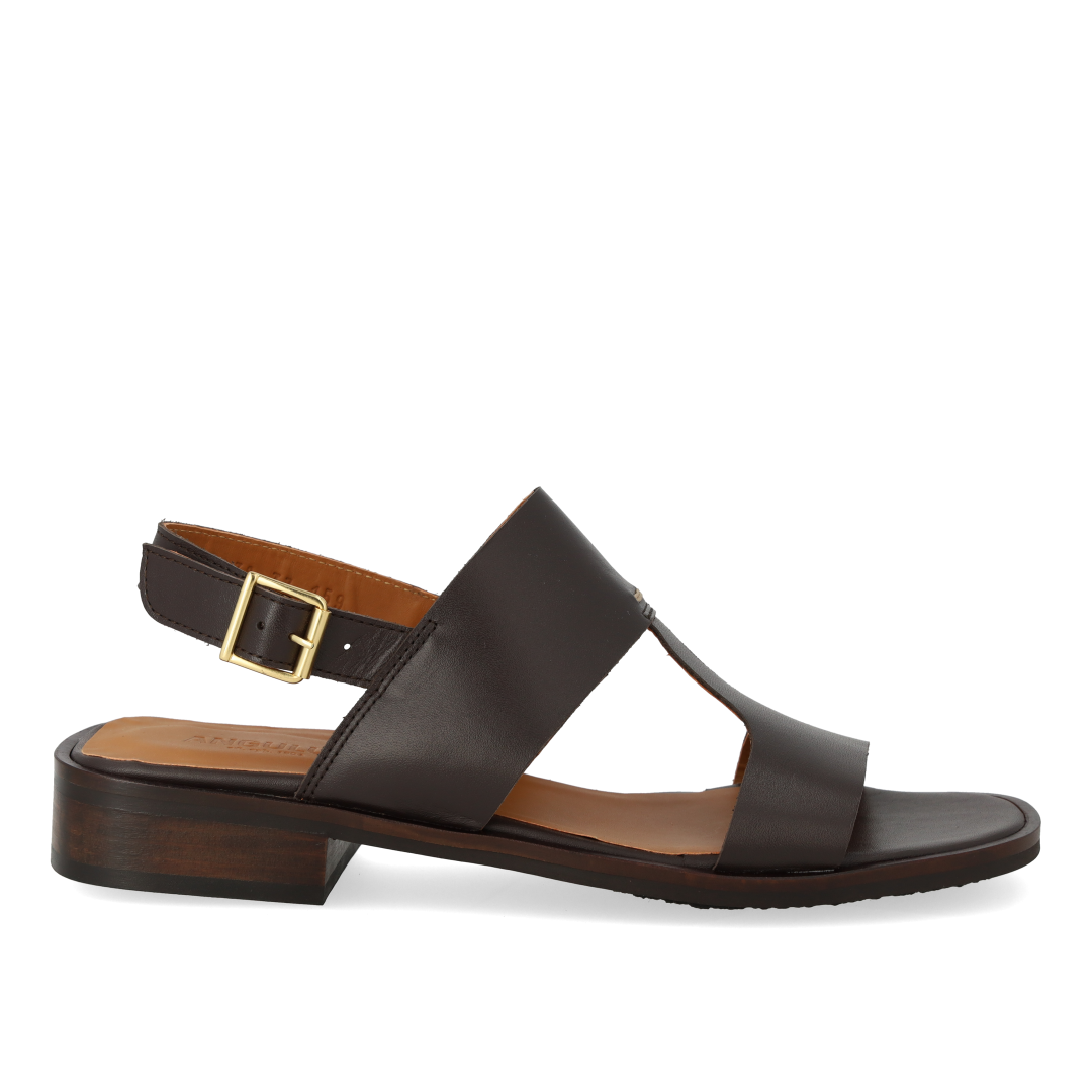 Sandal with decorative stitching detail