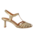 High-heeled sandal with beautiful organic front detail