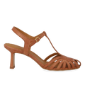 High-heeled sandal with beautiful organic front detail