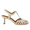 High-heeled sandal with beautiful organic front detail