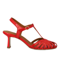High-heeled sandal with beautiful organic front detail