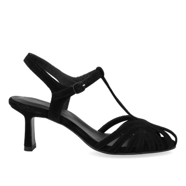 Heeled sandal with beautiful organic front detail