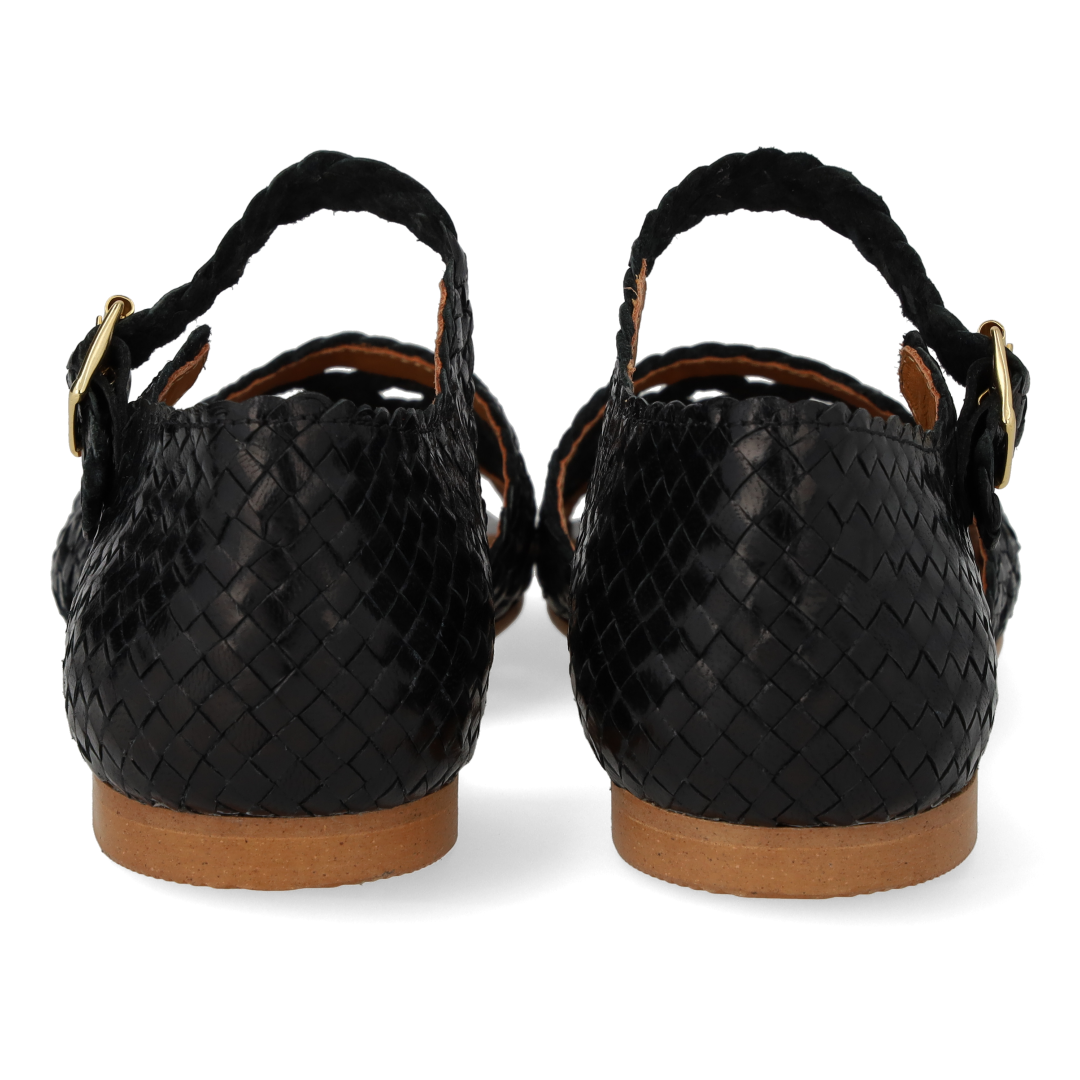 Hand-braided sandal with openwork detail