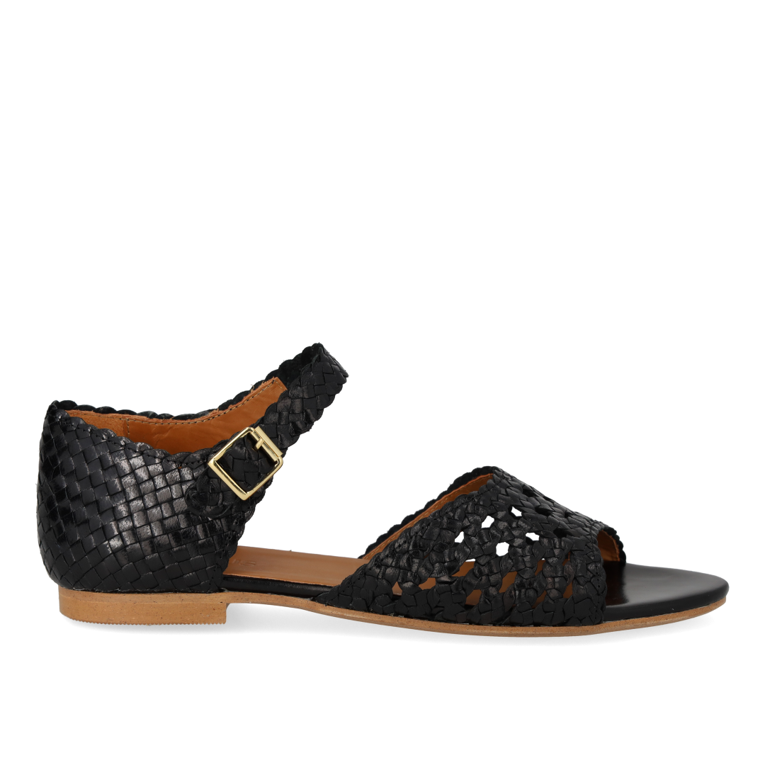 Hand-braided sandal with openwork detail