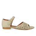 Hand-braided sandal with perforated pattern detail