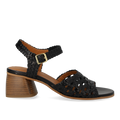 Hand-braided sandal with sculptural heel