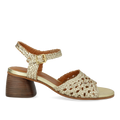 Hand-braided sandal with sculptural heel