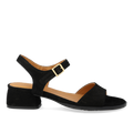 High-heeled sandal in black suede