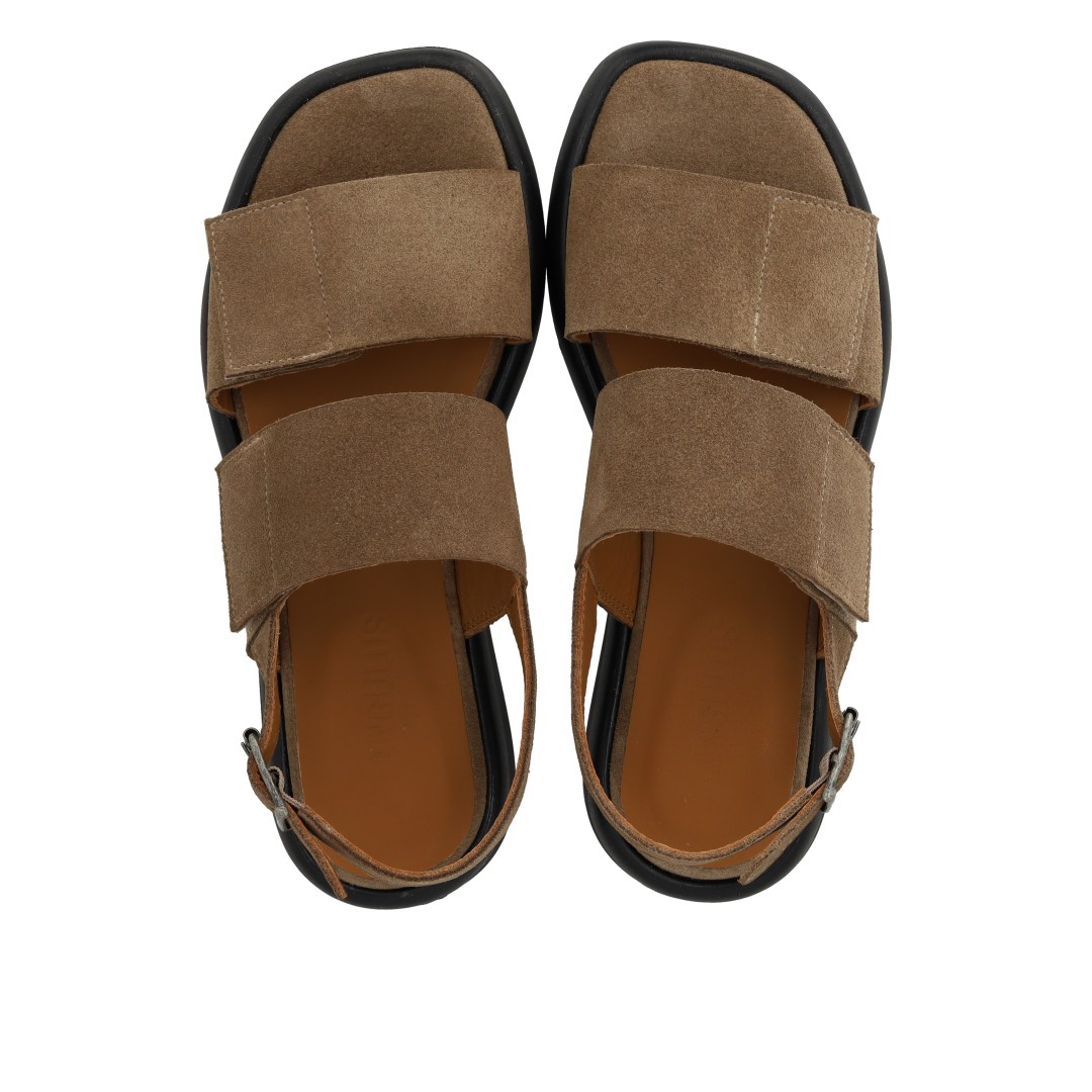 Sandal with adjustable Velcro straps
