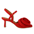 High-Heeled Sandal with voluminous rose detail