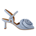 High-Heeled Sandal With Voluminous Rose Detail