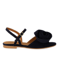 Sandal with voluminous rose detail