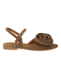Sandal with voluminous rose detail